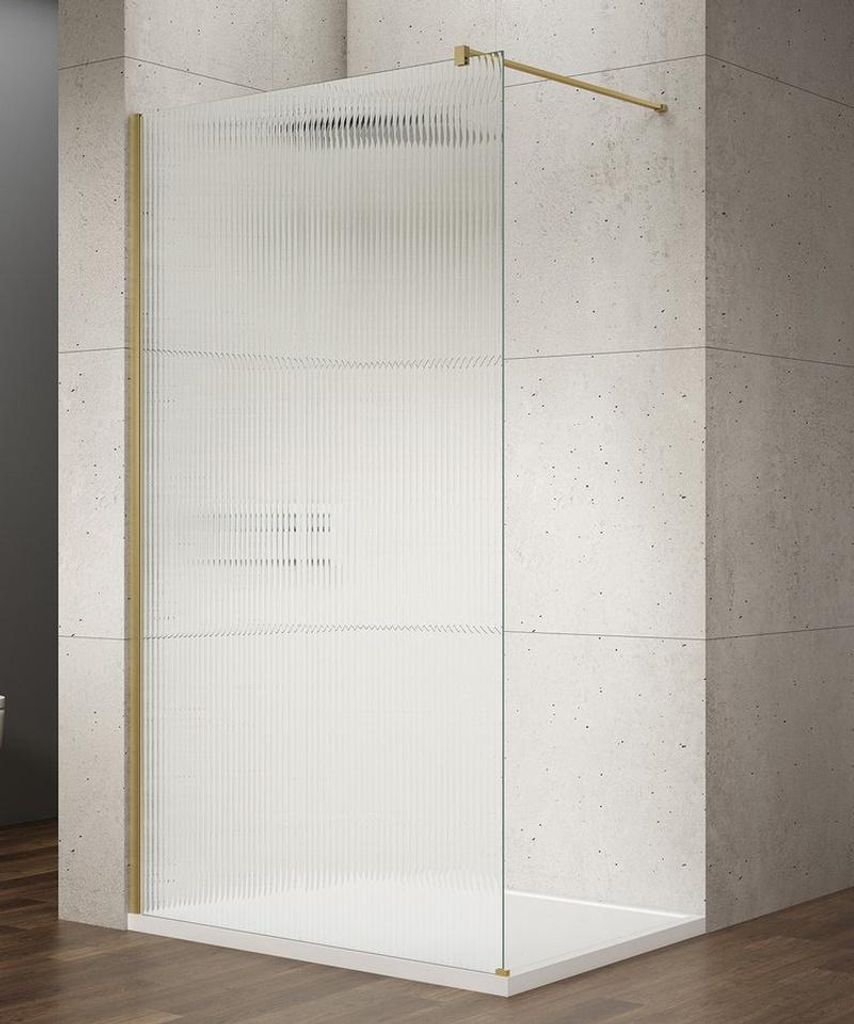 Gelco VARIO GOLD MATT Walk-In Duschwand, Nordic Glas, 700 mm