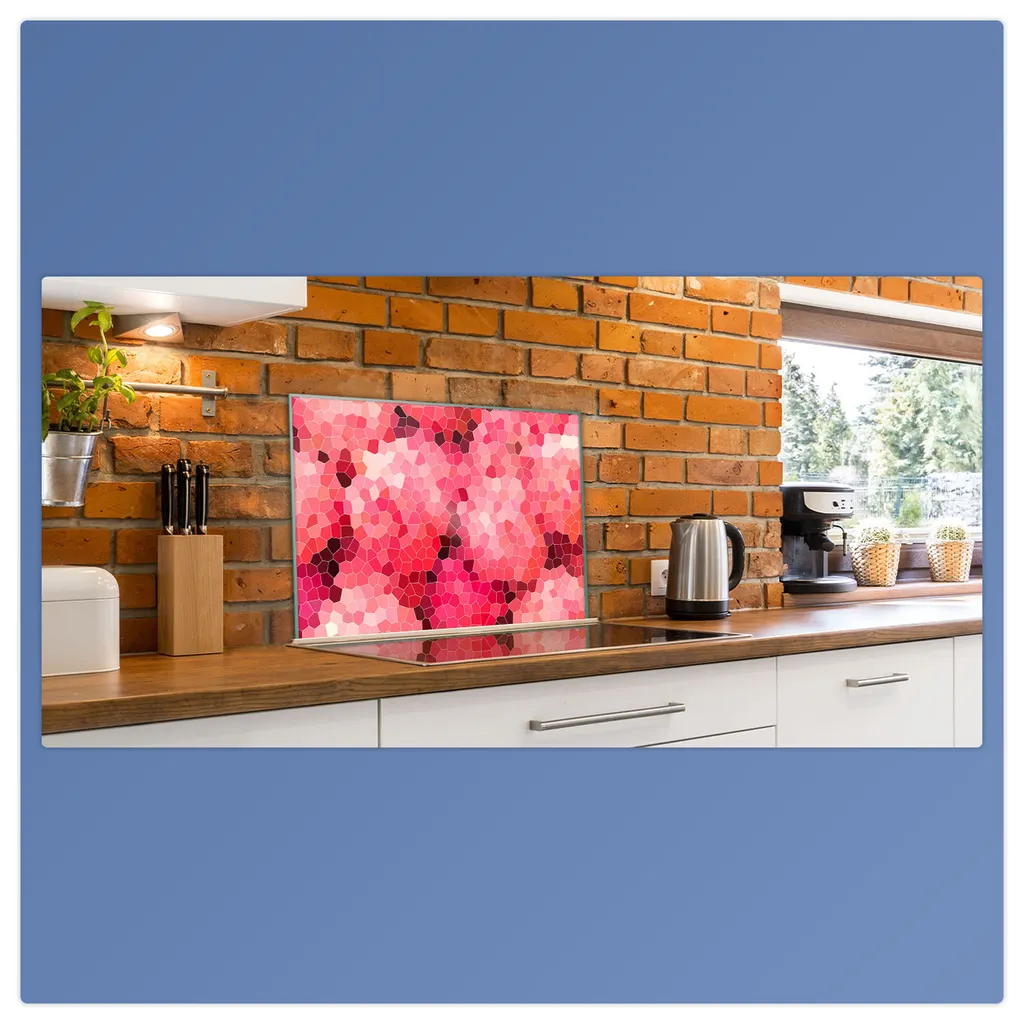 Offerta Copri Piano Cottura Vetro 80x52 Rosa Astratto - Prezzo Speciale - 4