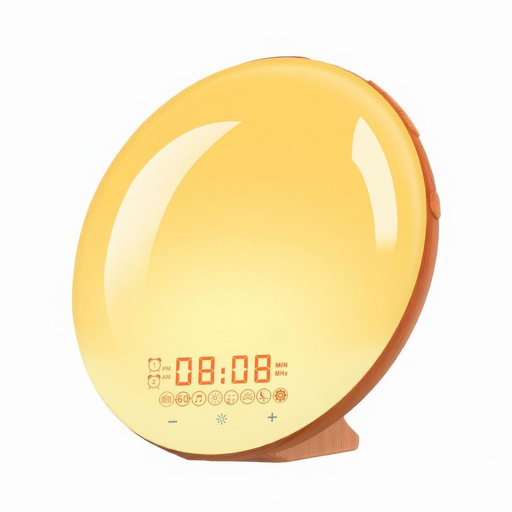 Sonnenaufgang Wecker für Tiefschläfer, Sonnenuntergang Simulation, 9 Naturklänge, Doppelalarm,FM-Radio, Snooze, Schlafhilfe für Kinder & Erwach...