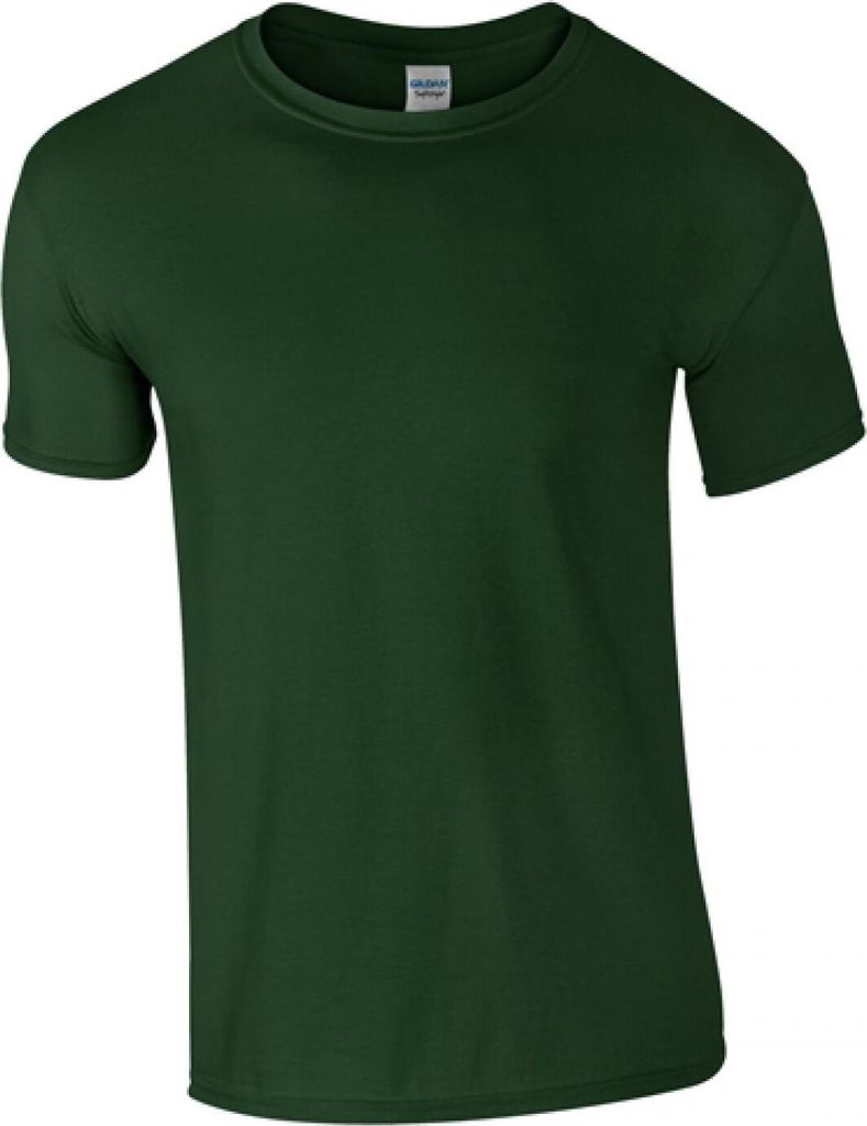 Gildan 64000 | Softstyle Herren T-Shirt modischer Kragen - Farbe: Forest Green - Größe: M