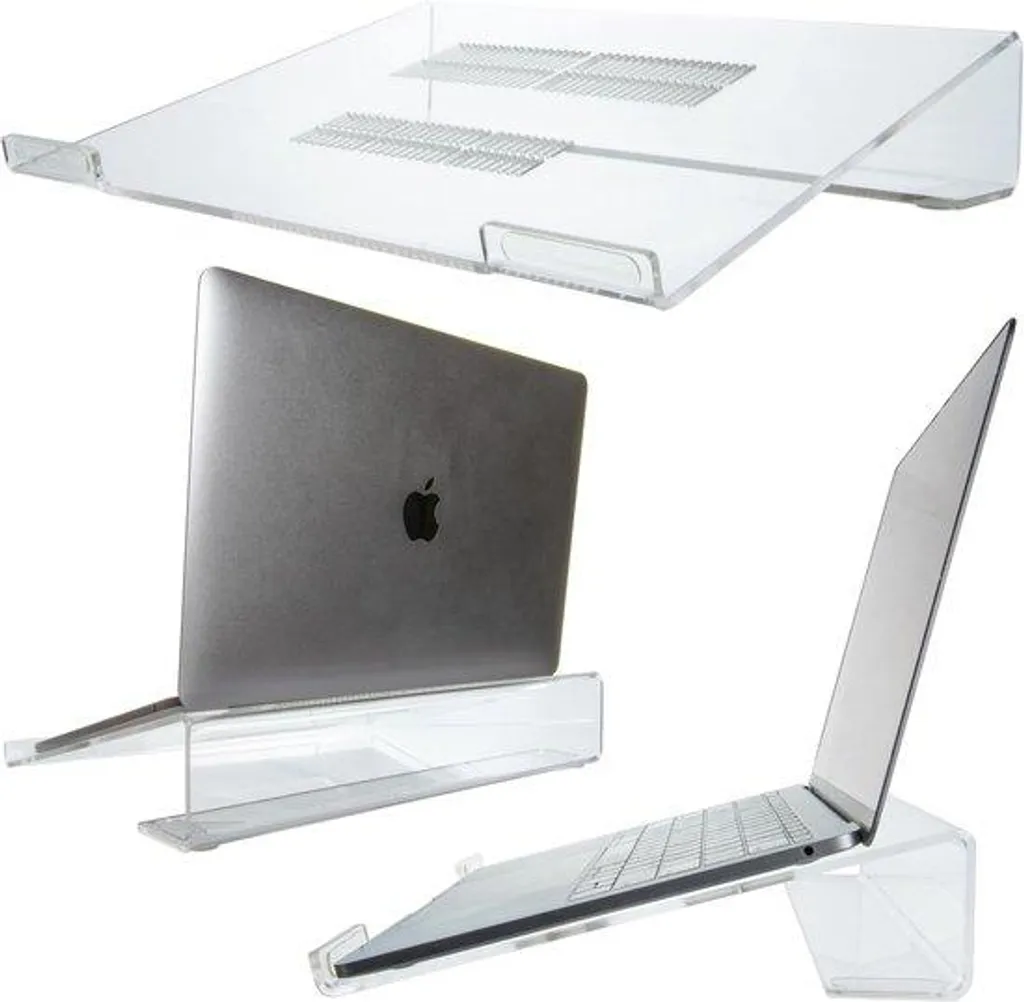 Rehausseur PC Portable en Acrylique Transparent - Support de Bureau Stable
