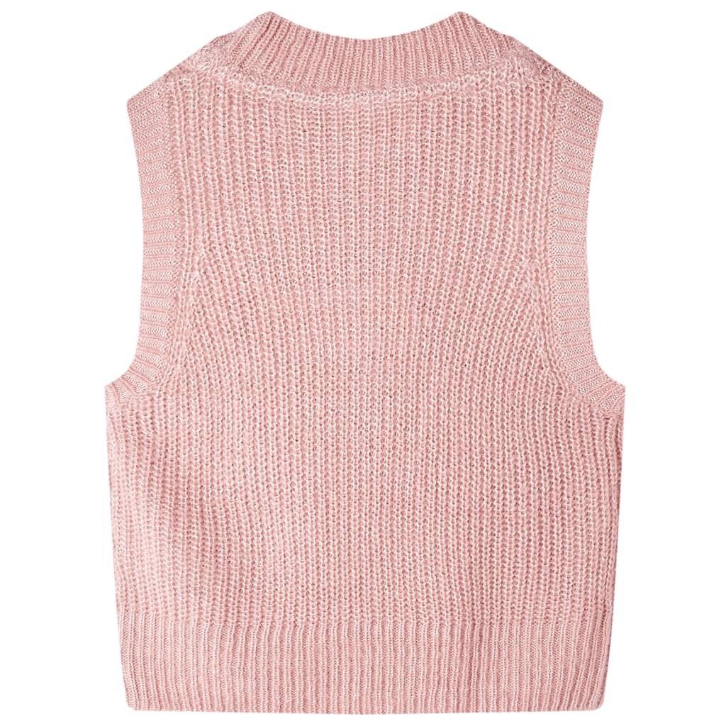 vidaXL Gilet-pull pour enfants Tricoté Rose clair 92 Image du produit 