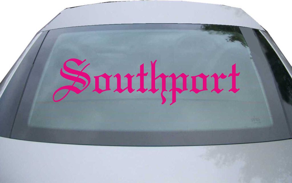 Indigos UG - Aufkleber Heckscheibe & Motorklappe DE6672 - pink - 600x150 mm - Soathport - Auto Scheiben Fenster Heckklappe Tuning Racing JDM - Die cut