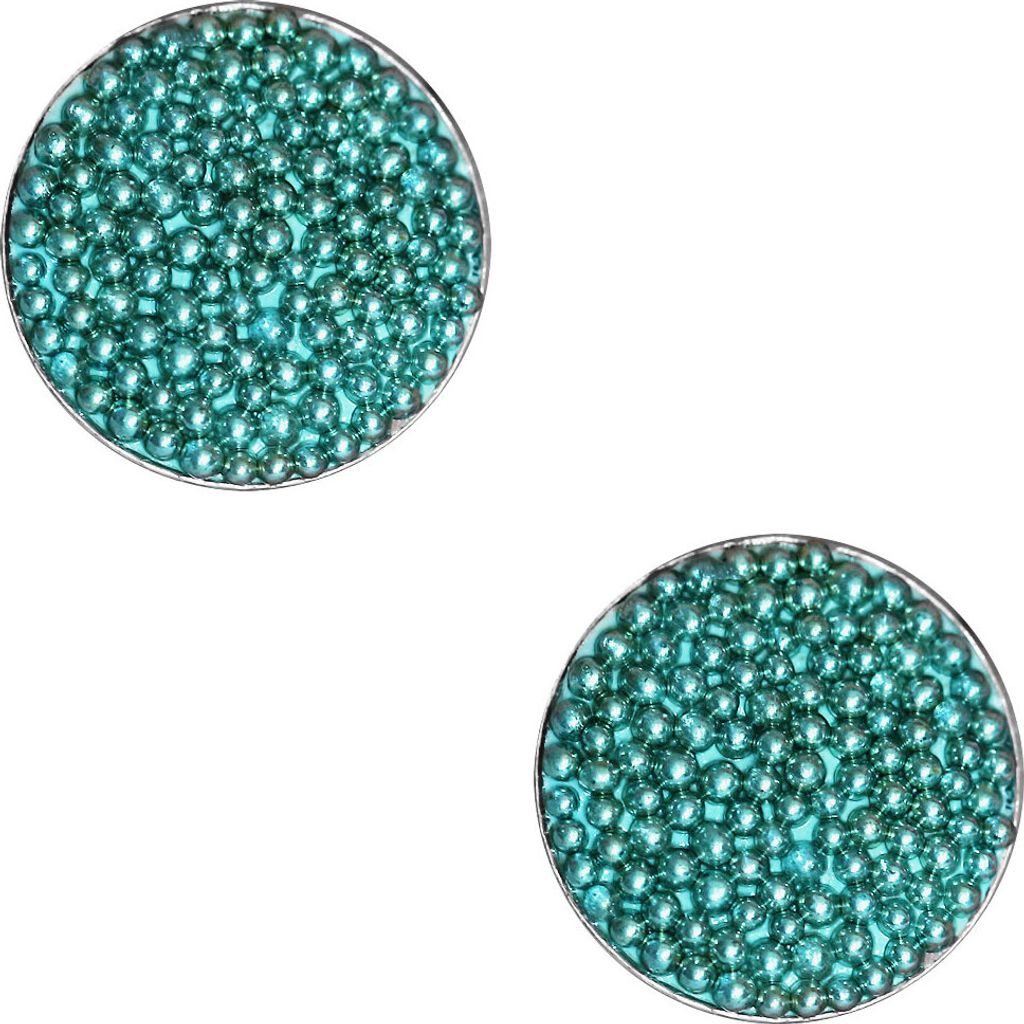 Ohrstecker 925er Sterling Silber mit kleinen Kugeln Größe - 4 mm Farbe - Hellblau