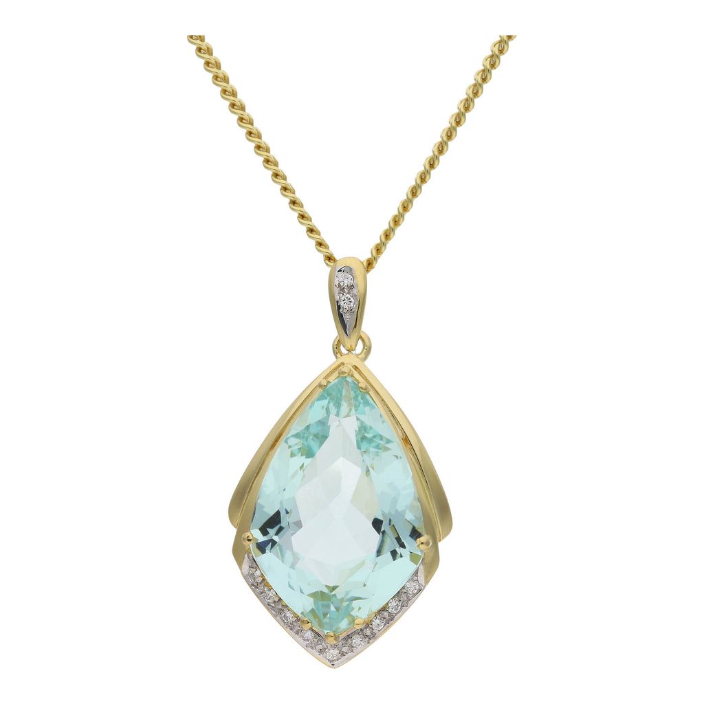 JuwelmaLux Anhänger 585/000 (14 Karat) Gold mit Aquamarin und Brillanten JL30-02-2632