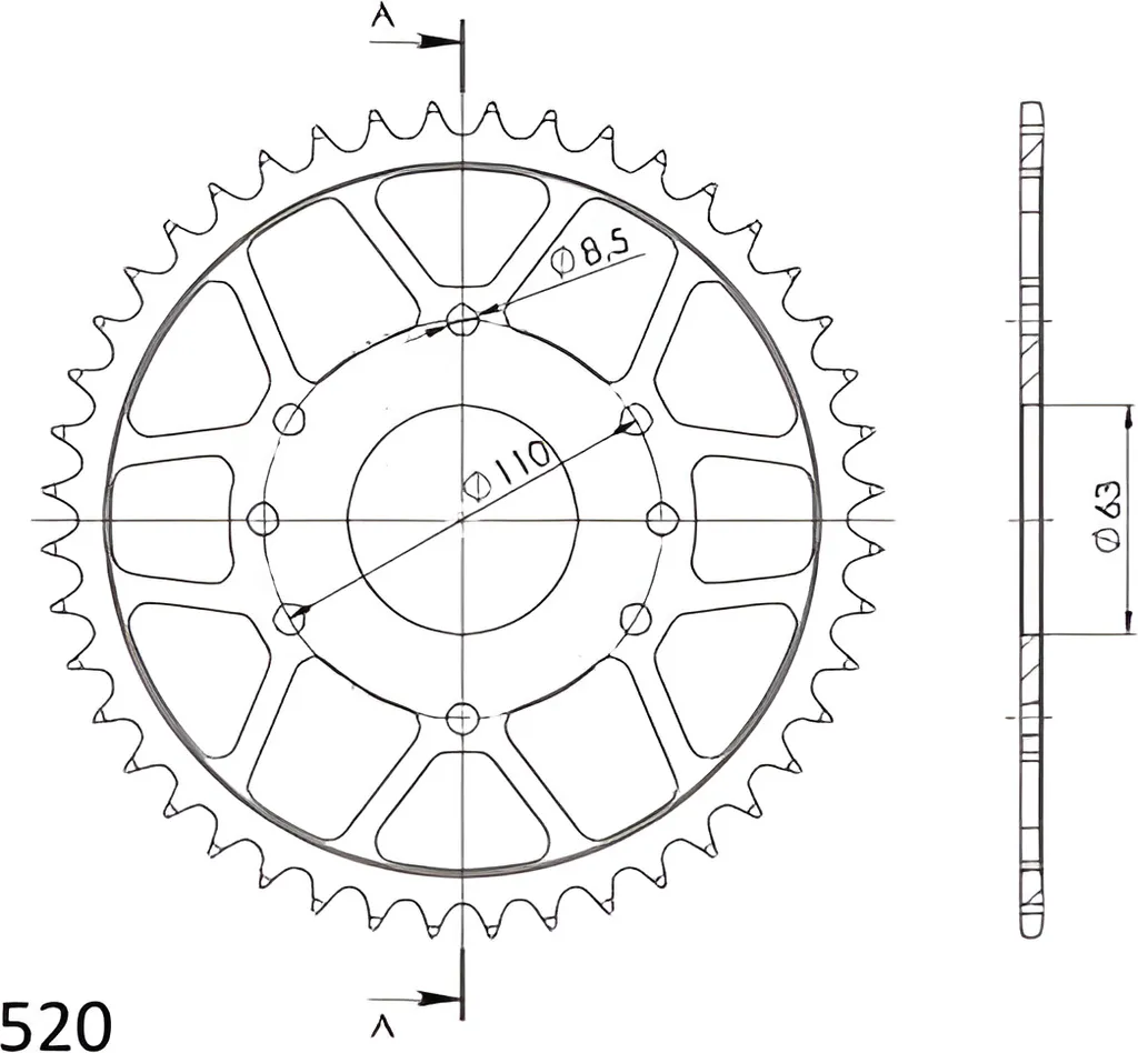 Améliorez votre Transmission Moto : Couronne Supersprox 44Z Noir 520