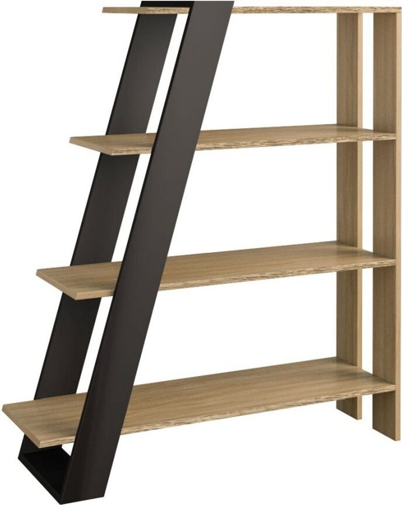 Regal Kastav 12, Farbe: Eiche / Schwarz - 130 x 110 x 35 cm (H x B x T)