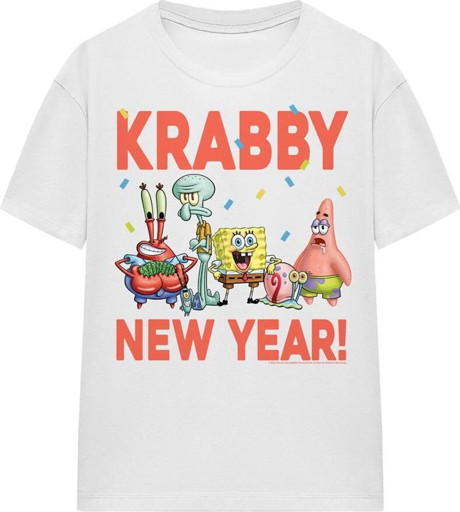 SpongeBob SquarePants - "Krabby New Year" T-Shirt für Herren/Damen Uni TV16008 (L) (Weiß)