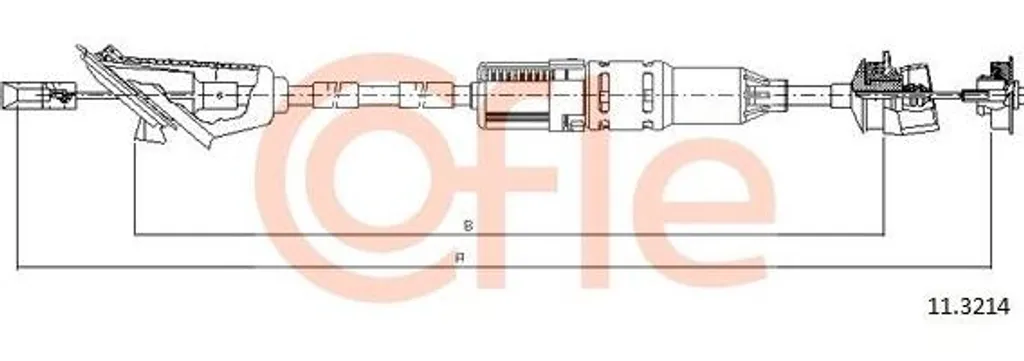 Câble d'embrayage COFLE 11.3214 pour Peugeot 106 - Référence OE 2150Q5