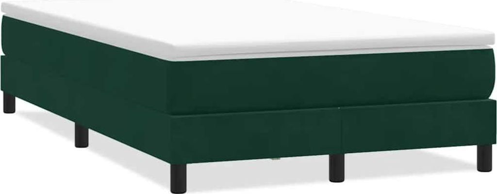 vidaXL Boxspringbett ohne Matratze Dunkelgrün 120x220 cm Samt