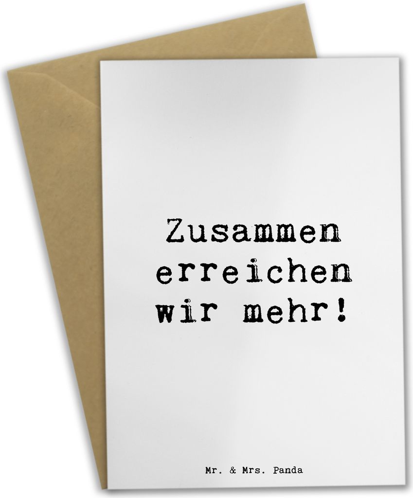 Mr. & Mrs. Panda Grußkarte Spruch Im Team zusammenarbeiten - Weiß - Geschenk, Lebensfreude, osterkarte, Vertrauem, Trost, einladungskarten, Freun...