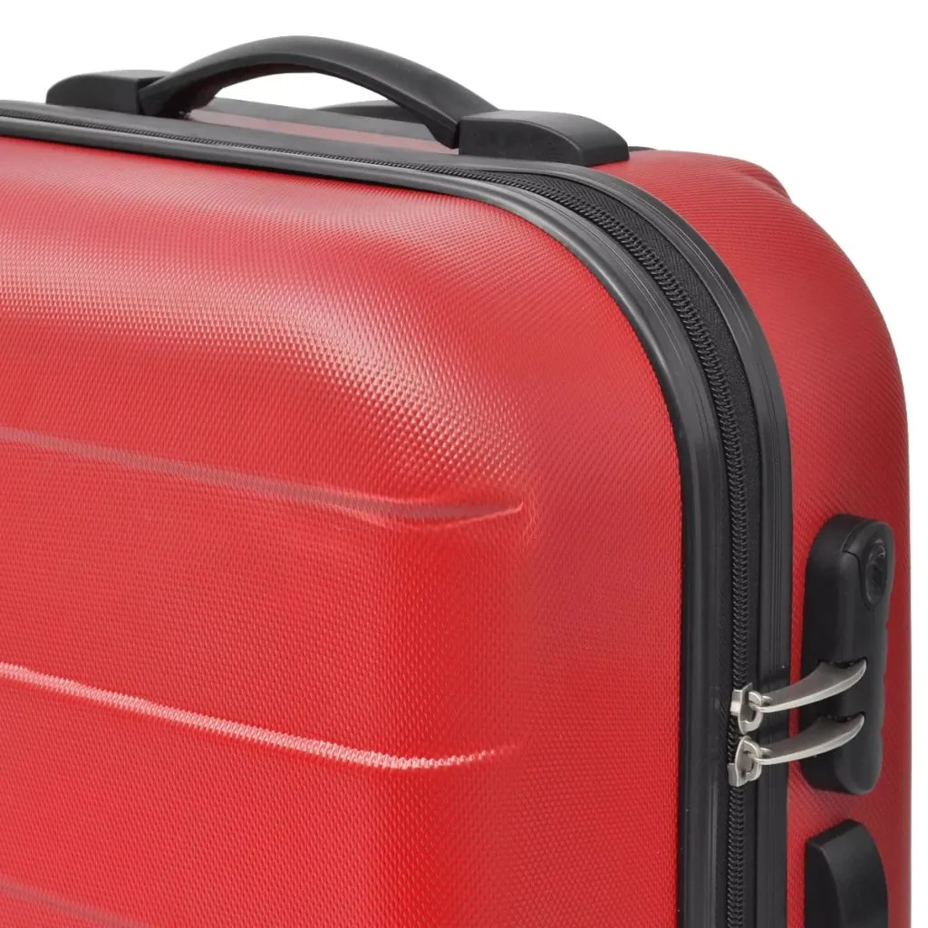 vidaXL Set de 3 valises à coque dure rouge dimensions 45,5/55/66 cm