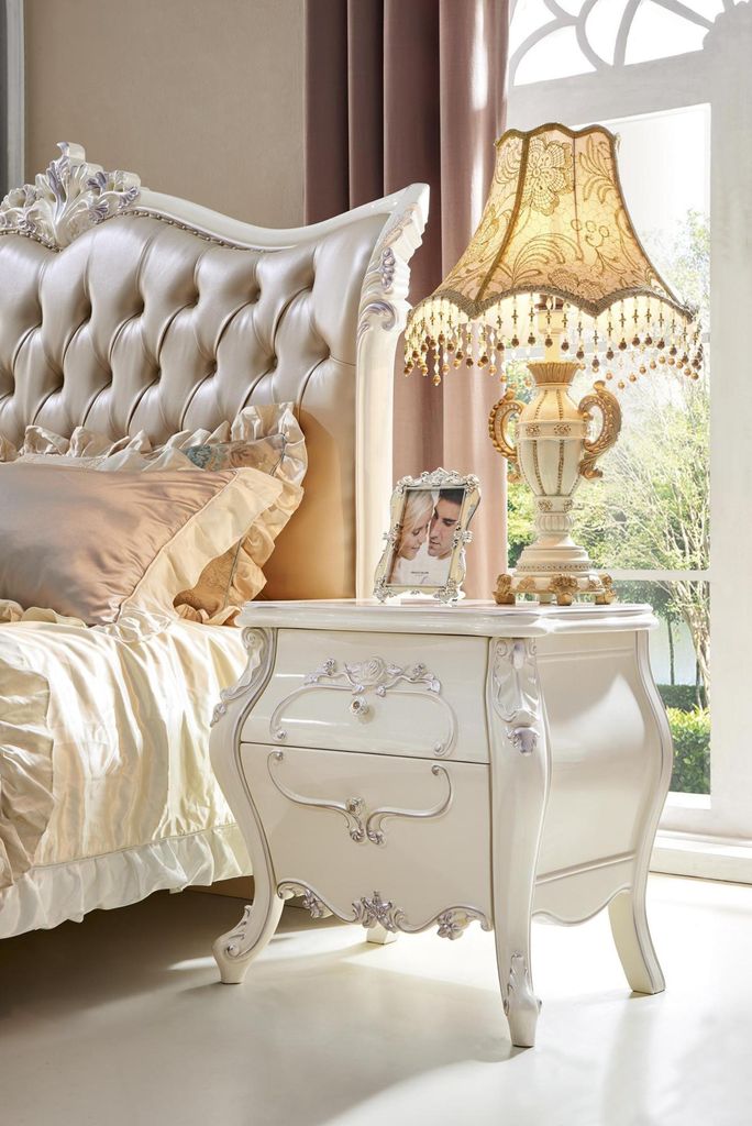 Schlafzimmer Design 6 tlg. Komplett Bett Nachttisch Schminktisch Echtholz