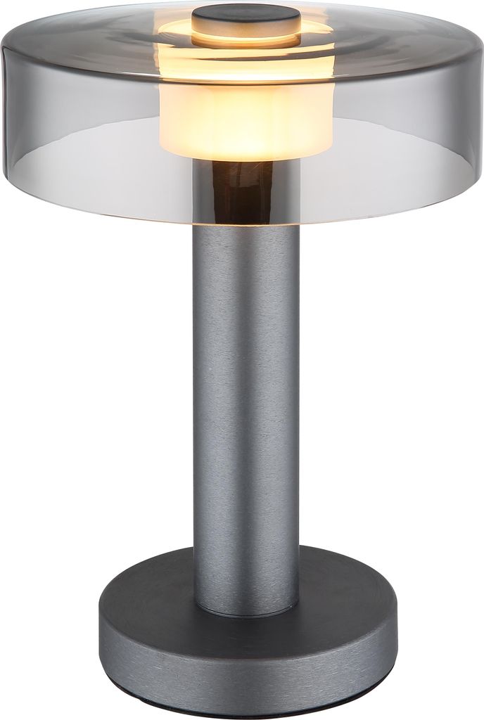 Globo Lighting Tischleuchte Aluminium Gebürstet grau matt, LED