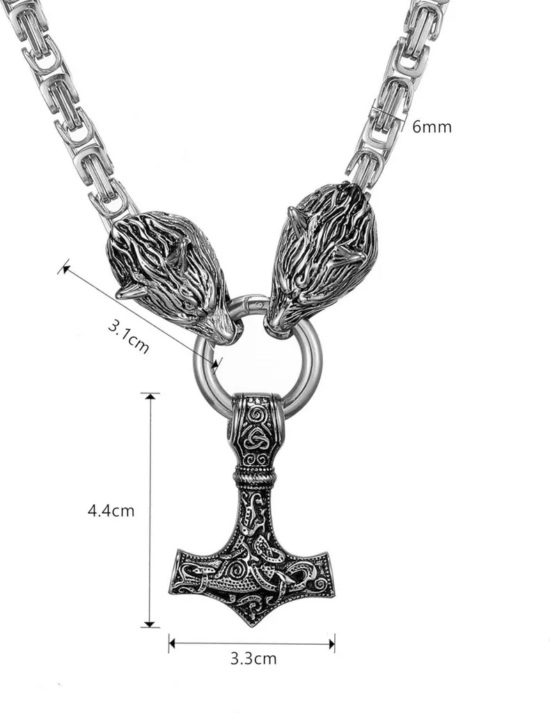 Mjolnir AFSTALR Collana Martello di Thor Acciaio Inox - Regalo Uomo - 6