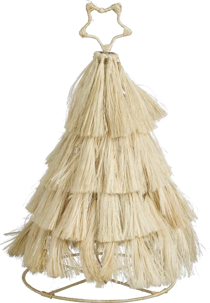 Sapin de Noël sans Épines en Jute Beige 44 cm : Propre et Durable