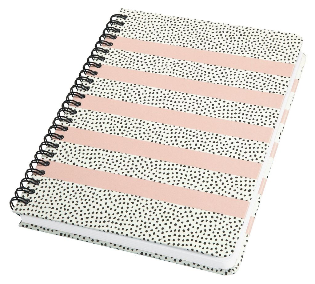 SIGEL JN600 Spiral-Notizbuch Jolie , Hardcover, ca. A5, dotted, weiß/schwarz/rose, 120 S.