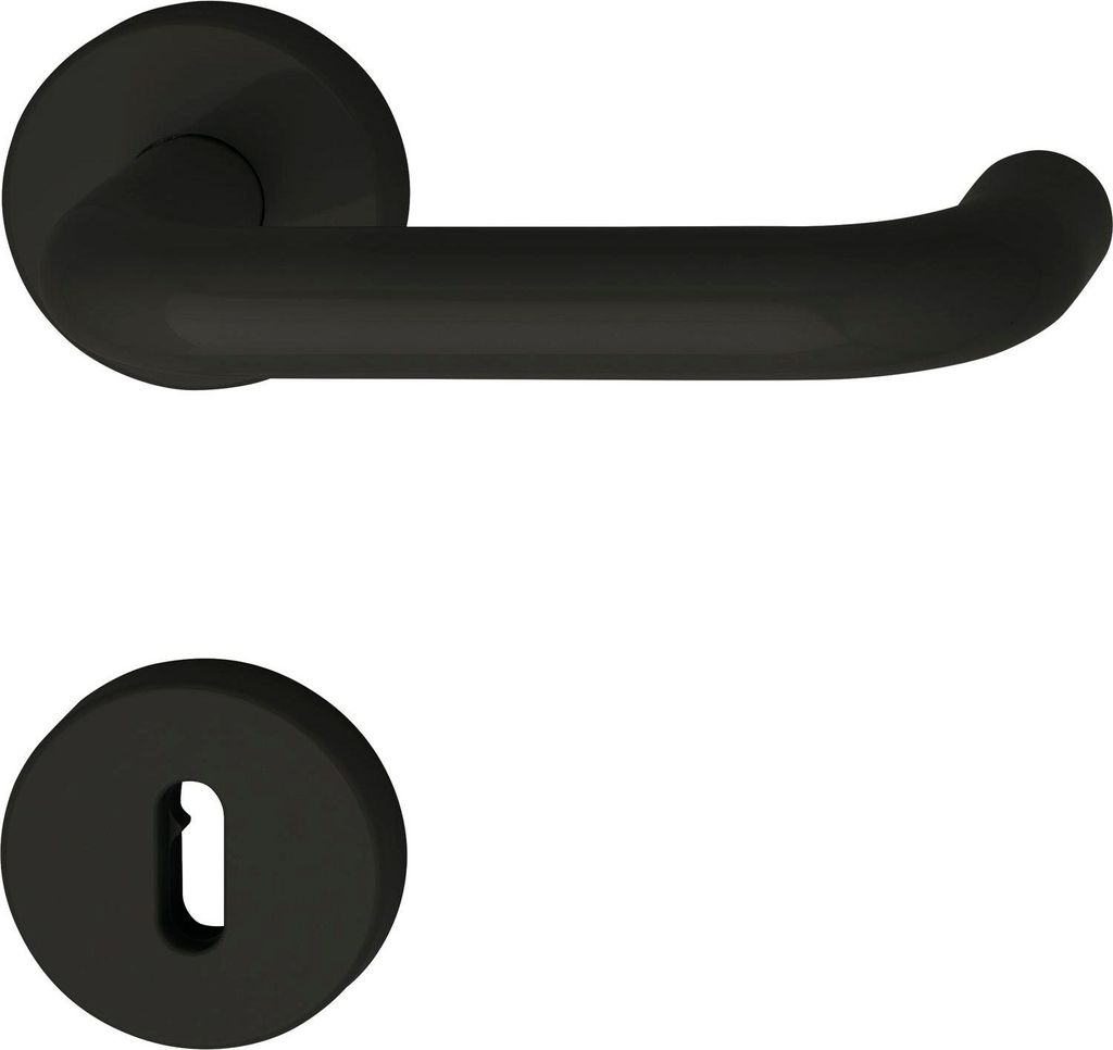 Türbeschlag 111.23 R | Türgriff für Innentür auf Rosette BB | Polyamid, tiefschwarz