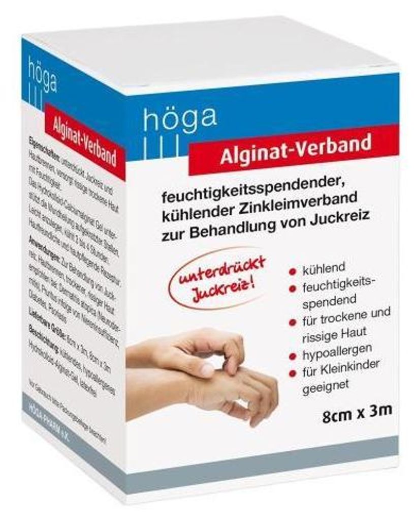 Alginat-Verband 8 cmx3 m kühlender Zinkleimverband 1 St