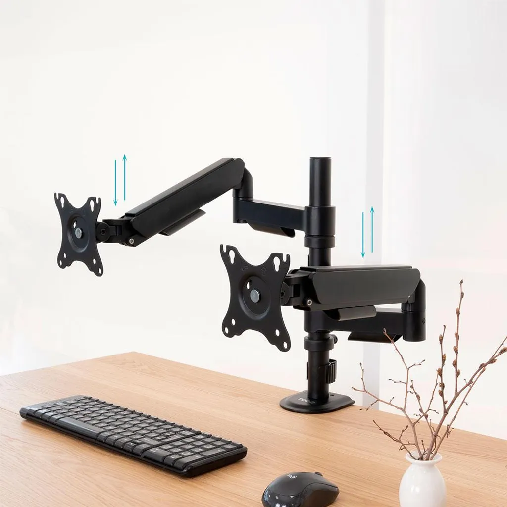 Bras articulé double écran 17-32'' pour setup informatique Tooq