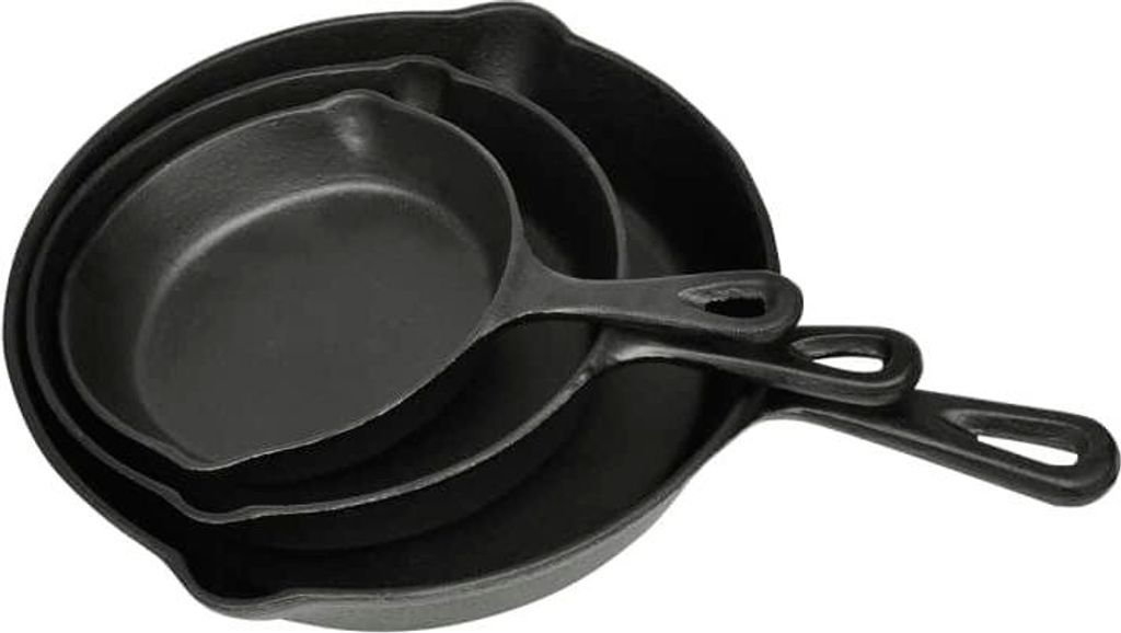 vidaXL 3-tlg. Steakpfannen Set Gusseisen