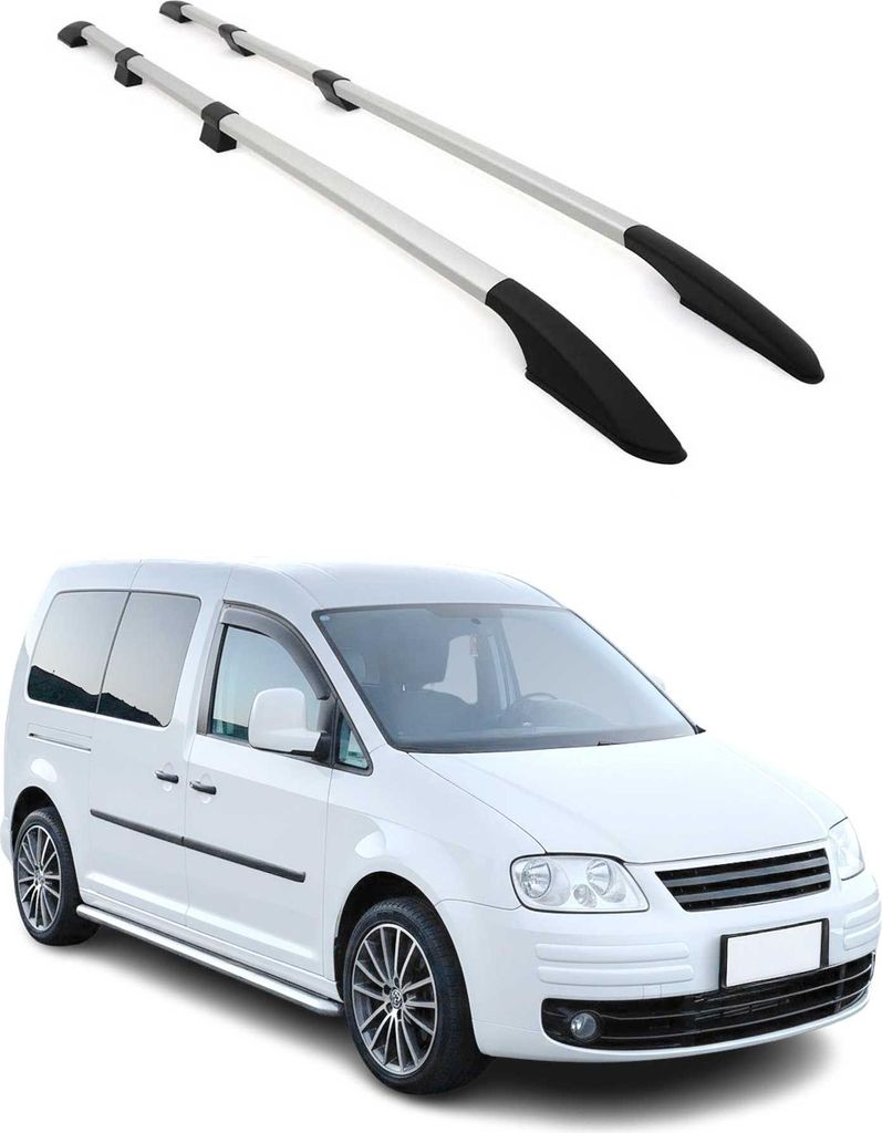 Barres de toit longitudinales pour VW Caddy Maxi 2003-2015 Image du produit 