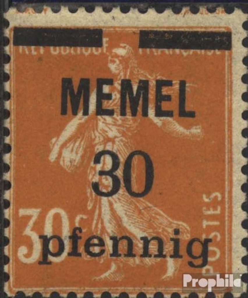 Briefmarken Memelgebiet 1920 Mi 21x auf GC-Papier gestempelt Aufdruckausgabe