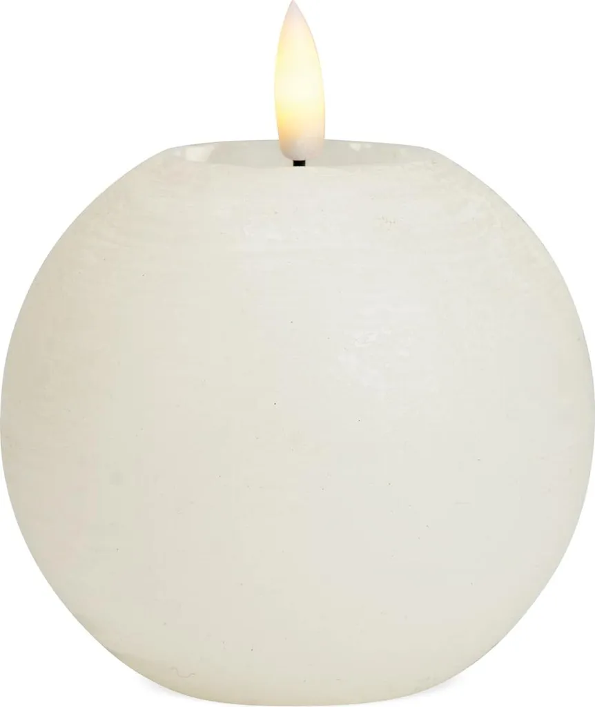 Lot de 4 bougies sphériques LED à flamme vacillante blanc pur 10x9cm