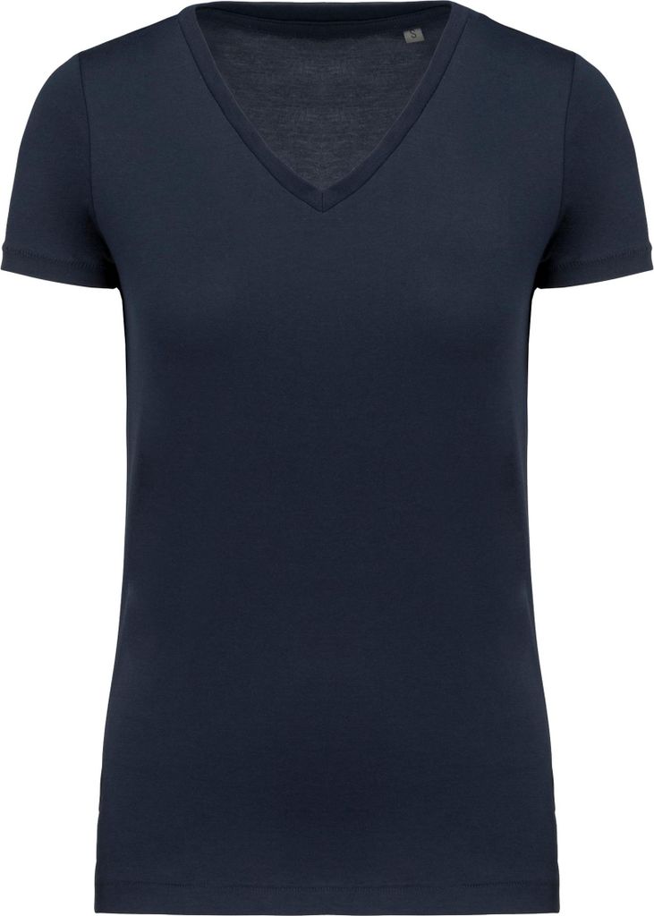 Kariban Damen-T-Shirt Supima mit V-Ausschnitt und kurzen Ärmeln