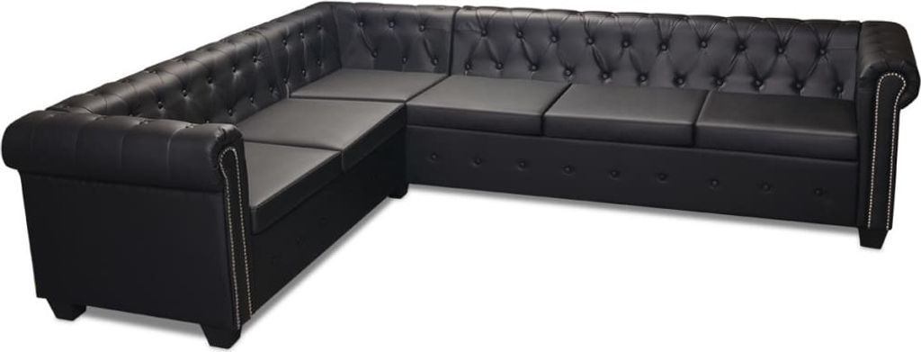vidaXL Chesterfield rohová pohovka 6-miestna umelá koža Obrázok produktu 