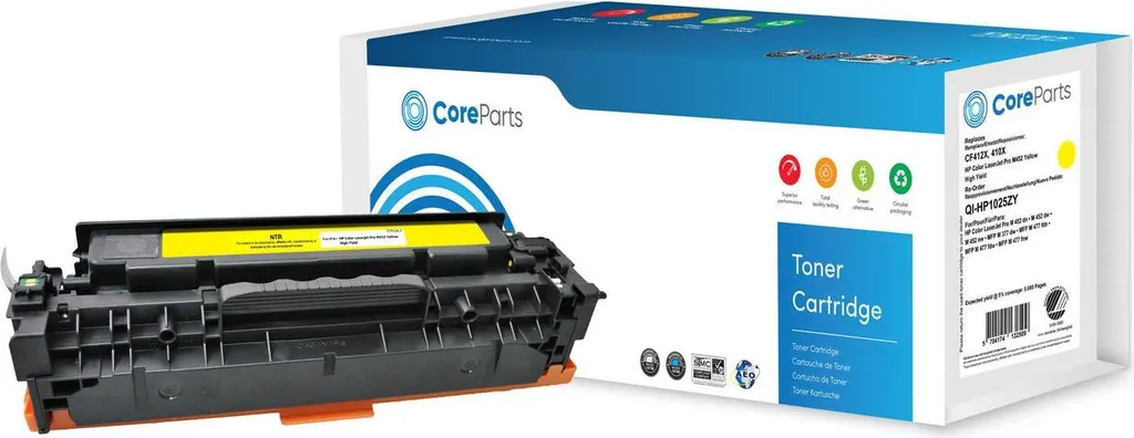 Toner jaune CF412X CoreParts compatible pour imprimante laser HP Color