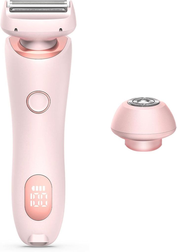 Elektrisch Damenrasierer 2-In-1 Doppelkopf für Frauen Nass und Trocken Lady Shaver für Beine Arme Achseln & Bikinizone Wiederaufladbarer Ipx7 Tri...
