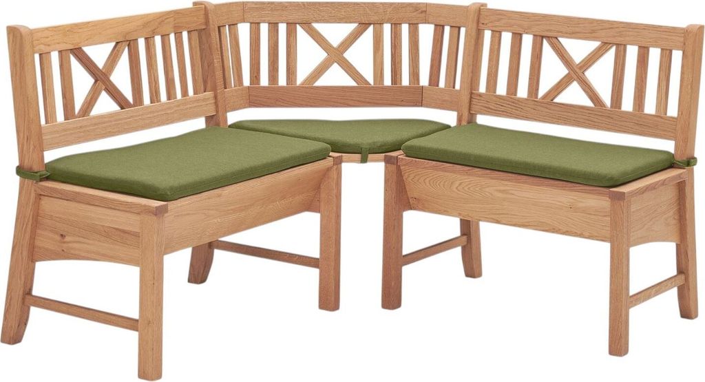 Eckbank Deborah aus Massivholz 204 x 204 x 87 Küchenbank massiv Buche lackiert/Grün 12147-204204-grün
