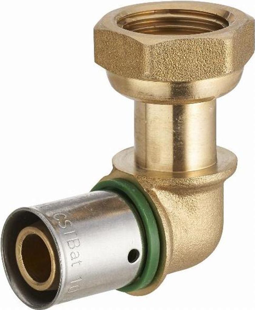 Presswinkel TH-Profil für PER-Rohr NOYON & THIEBAULT - Ø 16 mm mit Innengewinde freie Mutter F1/2' (15x21) Pressring aus Edelstahl - 3789-1516L1