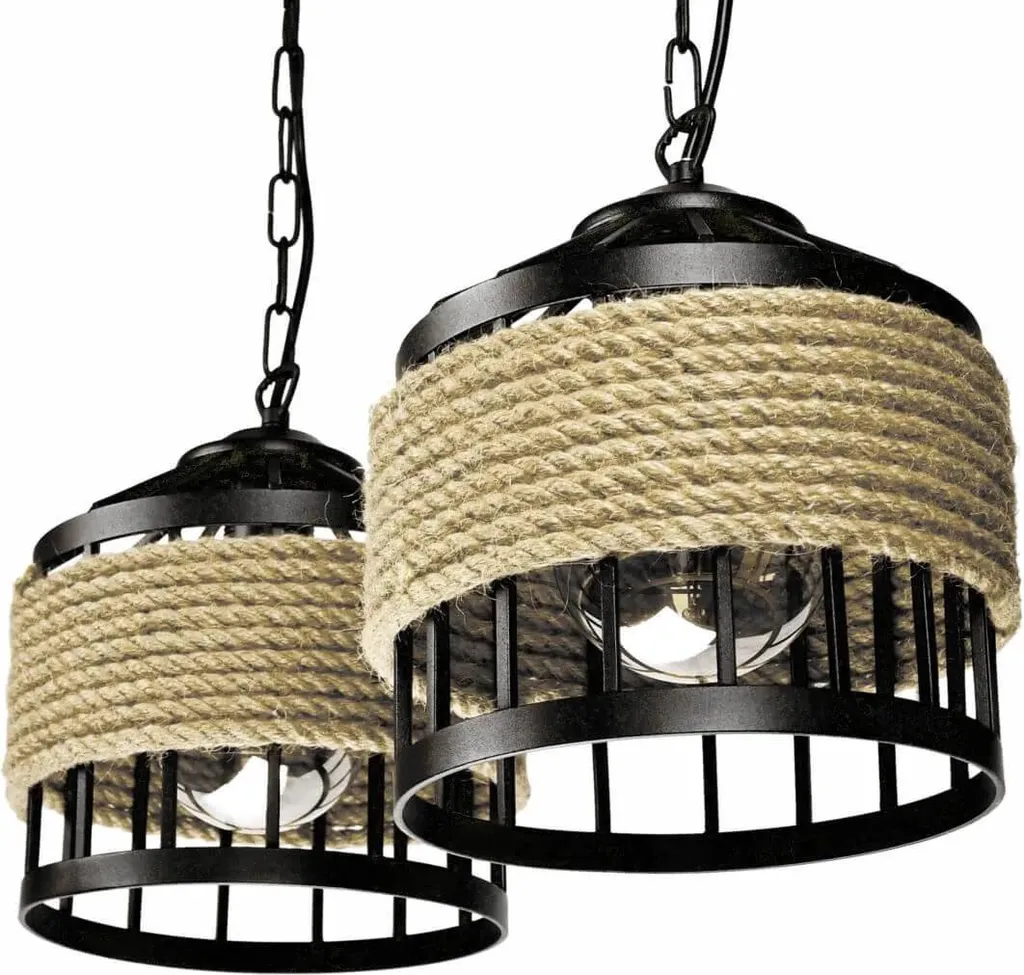 Suspension Réglable KOLOSEUM 2 : Solution Éclairage Boho Jute et Noir