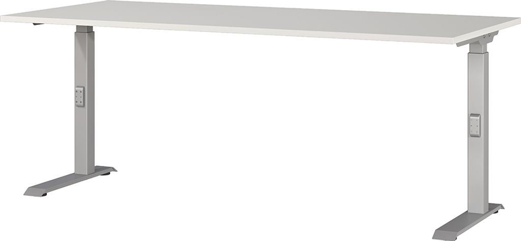 Schreibtisch 180cm, grau/silber, DUBA-01