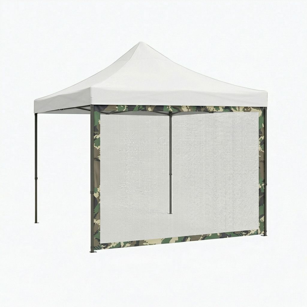 Seitliches Moskitonetz für Gartenpavillon 300x200 cm aus PVC Camouflage