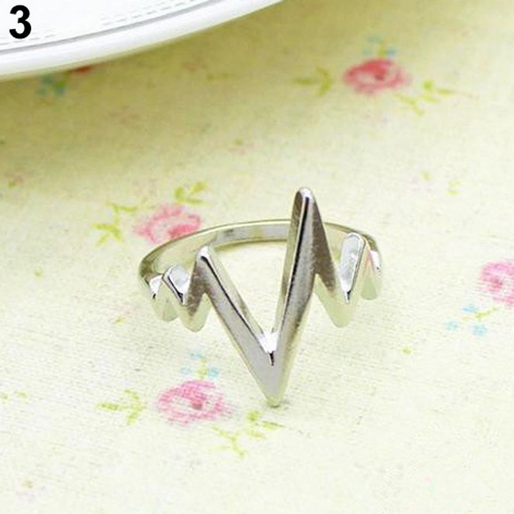 Uni Mode Zickzack Pfeil Form Band Legierung Knuckle Finger Ring Schmuck Geschenk-Silber