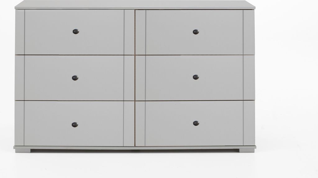 Schubkastenkommode "Chalet" in WEISS mit 6 Schubladen. Abmessungen (BxHxT) 130x83x41 cm
