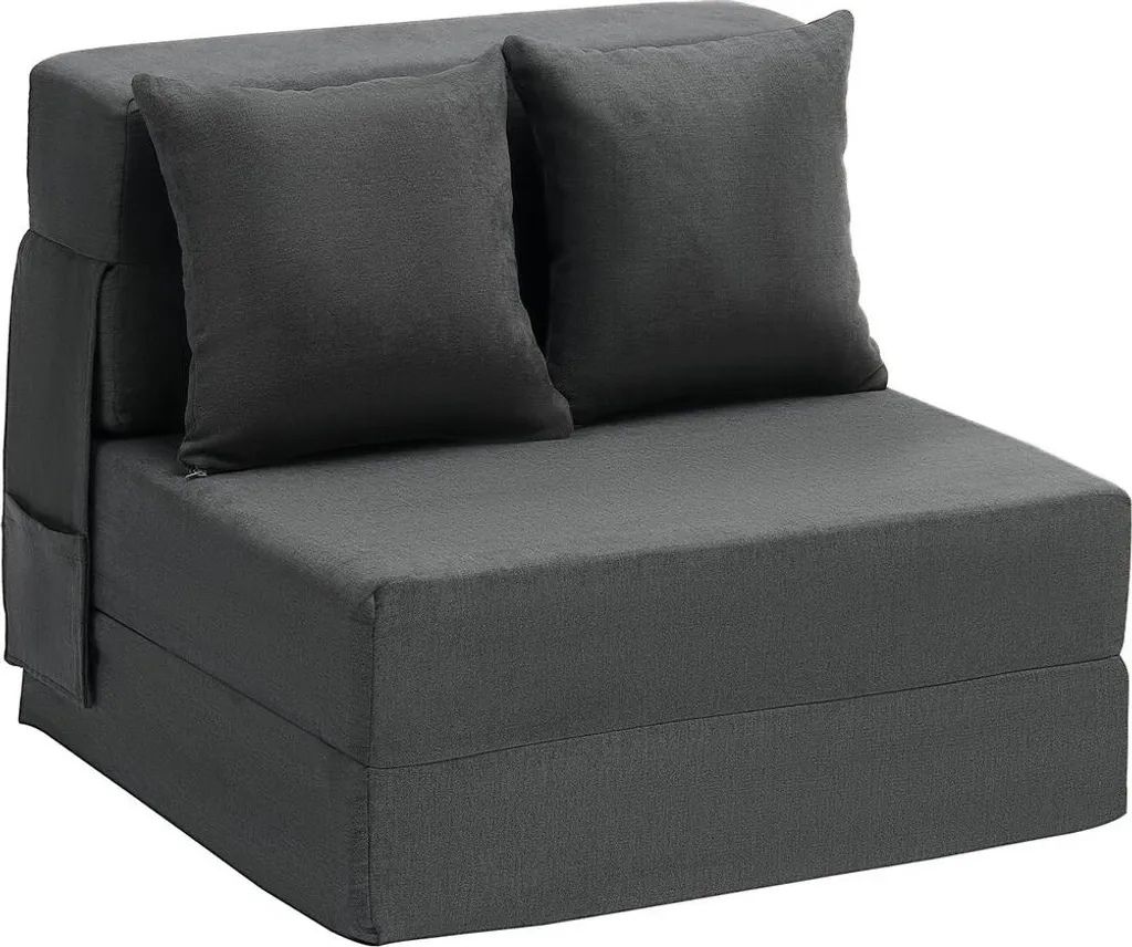 Lit d'appoint pliant gain de place gris foncé canapé 3 en 1 malin