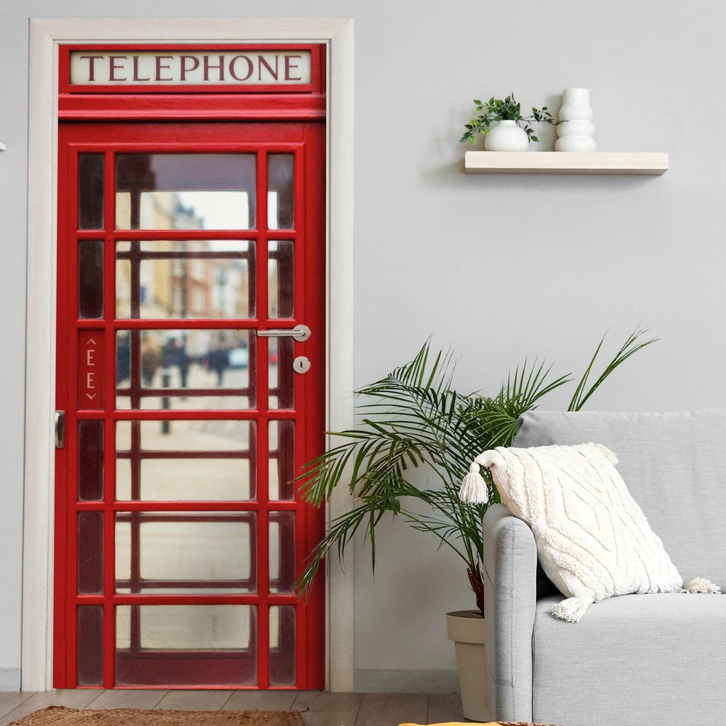 Türtapete selbstklebend | 200 x 90 cm Rote englische Produktbild 