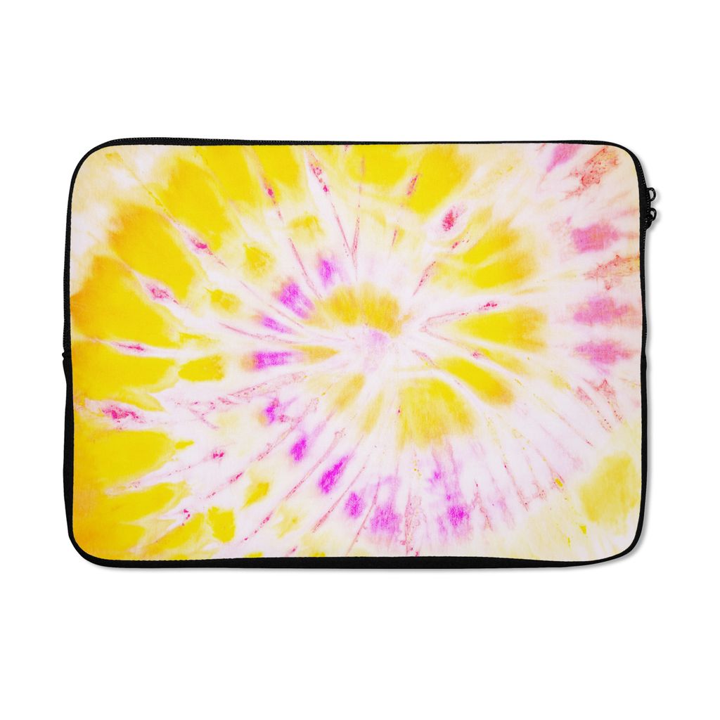 MuchoWow Laptop Hülle 13 Zoll Sommer - Krawattenfärbung - Gelb Laptoptasche - Laptophülle - Sleeve - Rundumschutz
