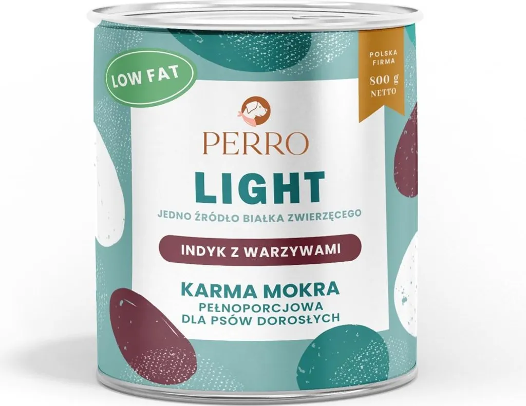 Nourriture pour chiens PERRO LIGHT dinde légumes 800g aide minceur