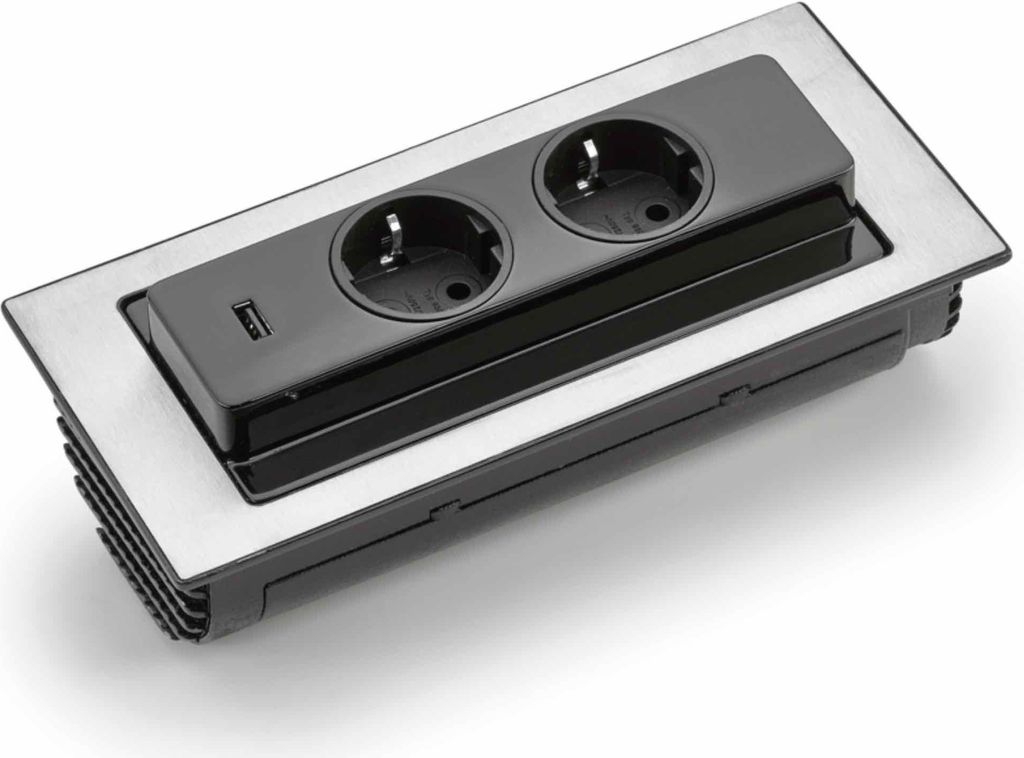 Evoline Backflip, Edelstahl 2-Fach Steckdose 417515 Produktbild 5