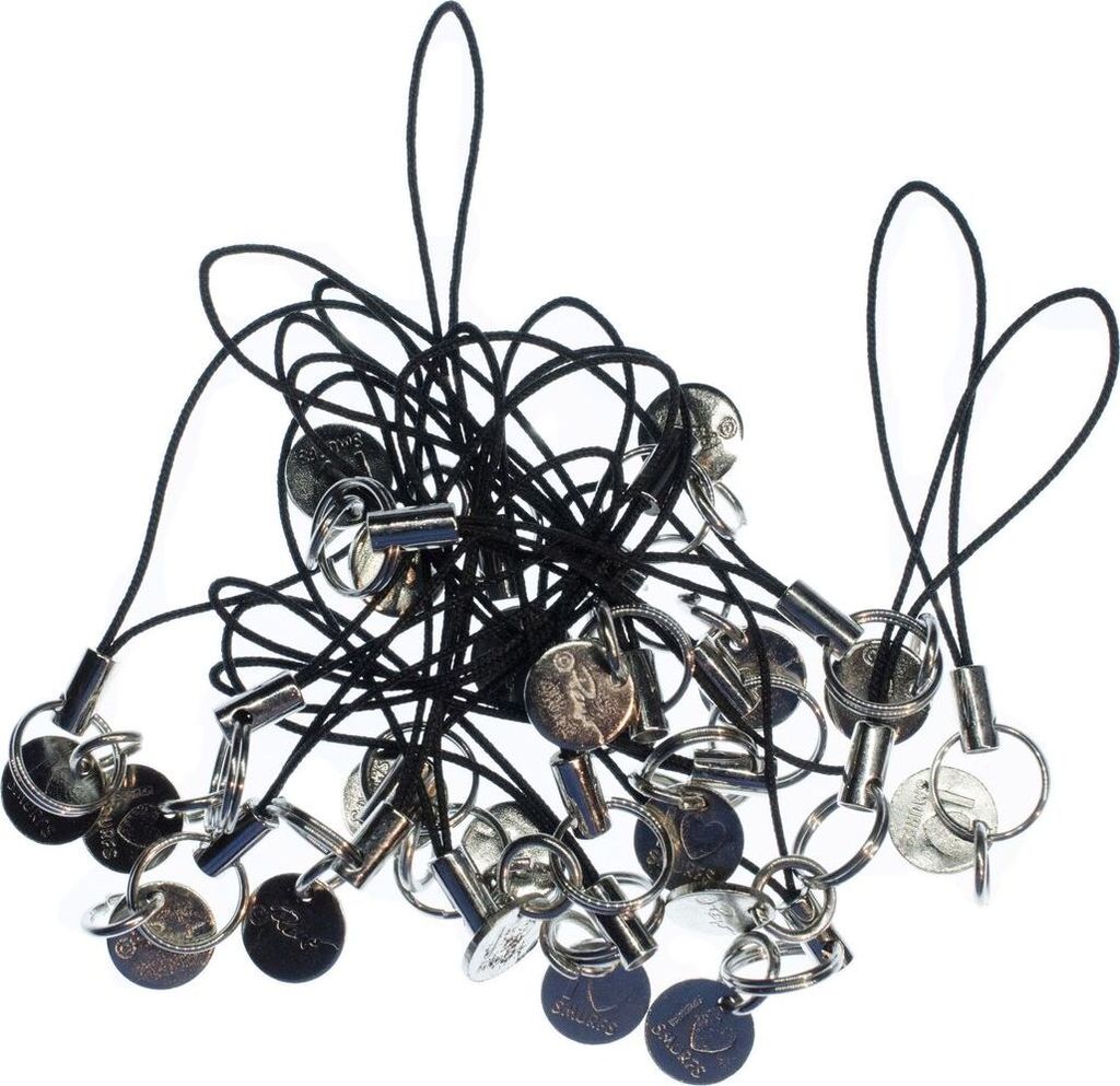 100x Handyanhänger Handyschmuck Schmuckzubehör Anhänger Basteln schwarz silber