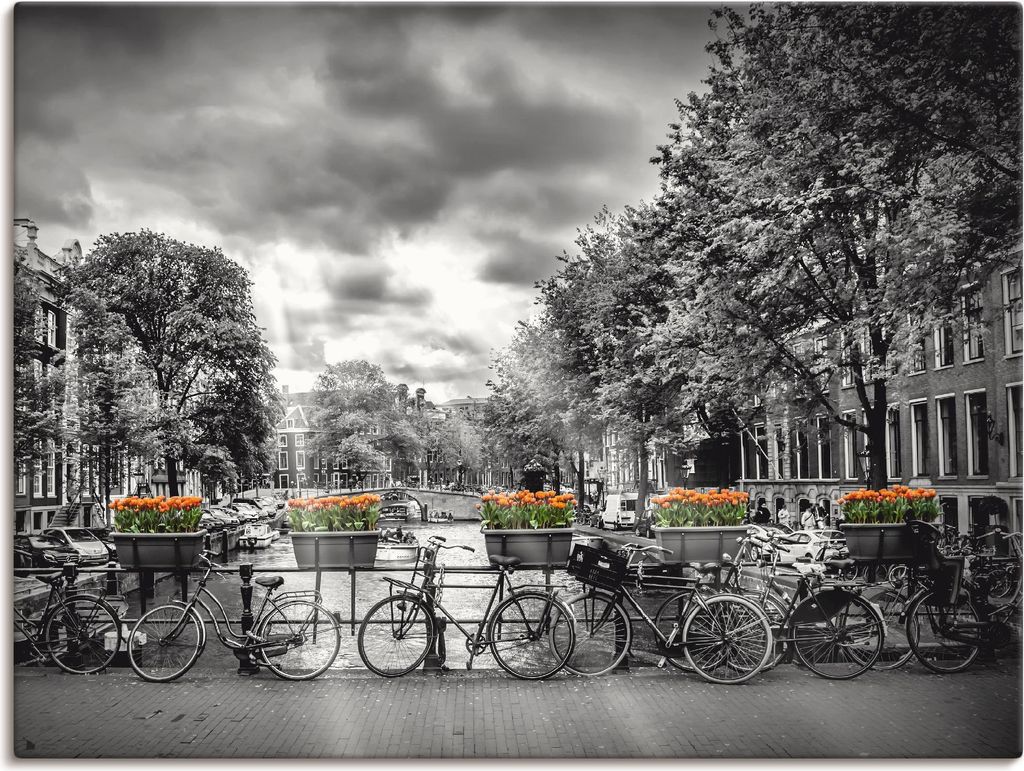 ARTland Leinwandbild Amsterdam Herengracht Sonnenstrahlen II Größe: 60x45 cm