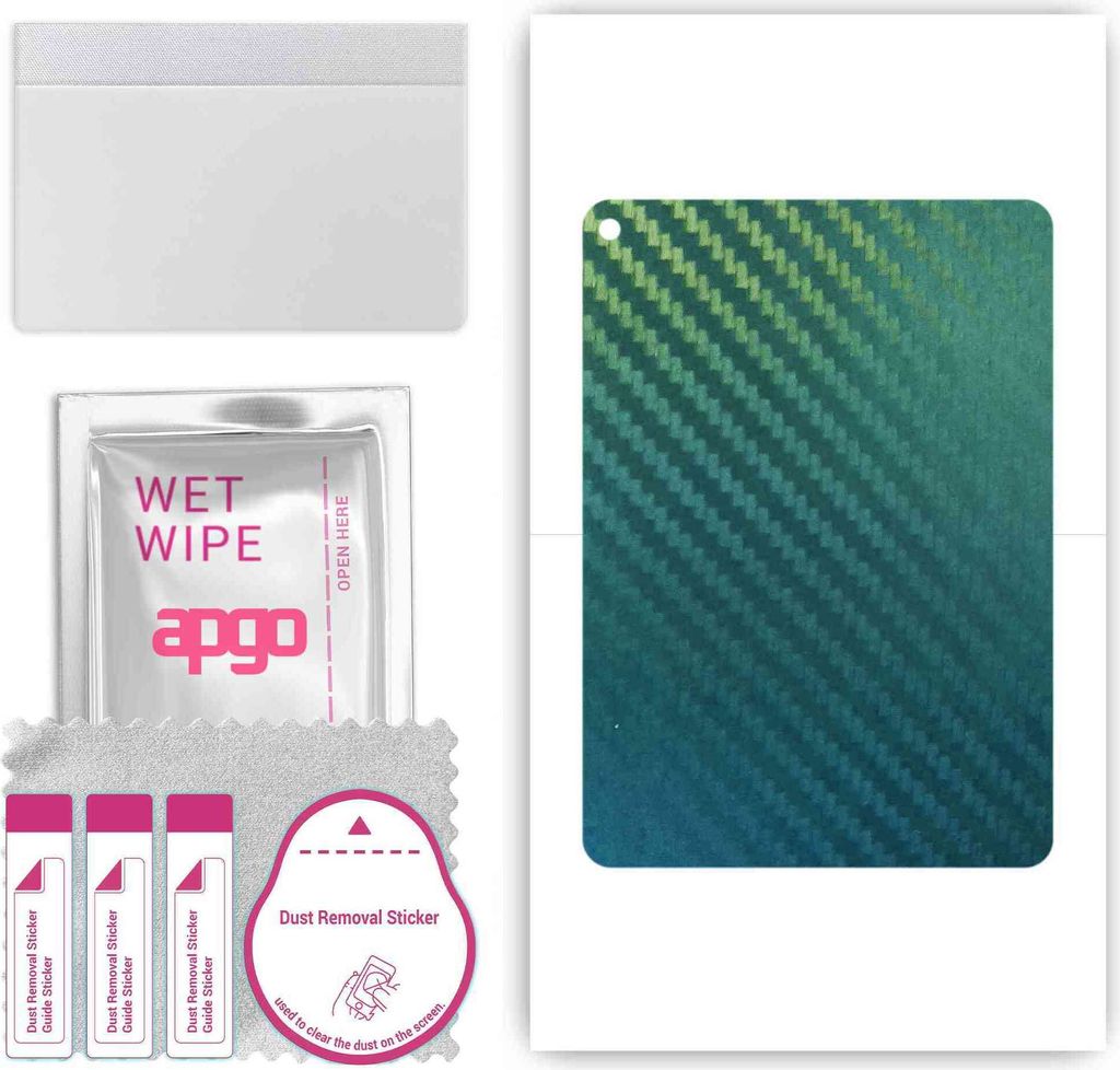 apgo Rückseite Schutzfolie, Skin, kompatibel mit Apple iPad Wi-Fi, Hinten Displayschutzfolie aus Vinylfolie, kratzfest, einfache Montage - Kohlens...