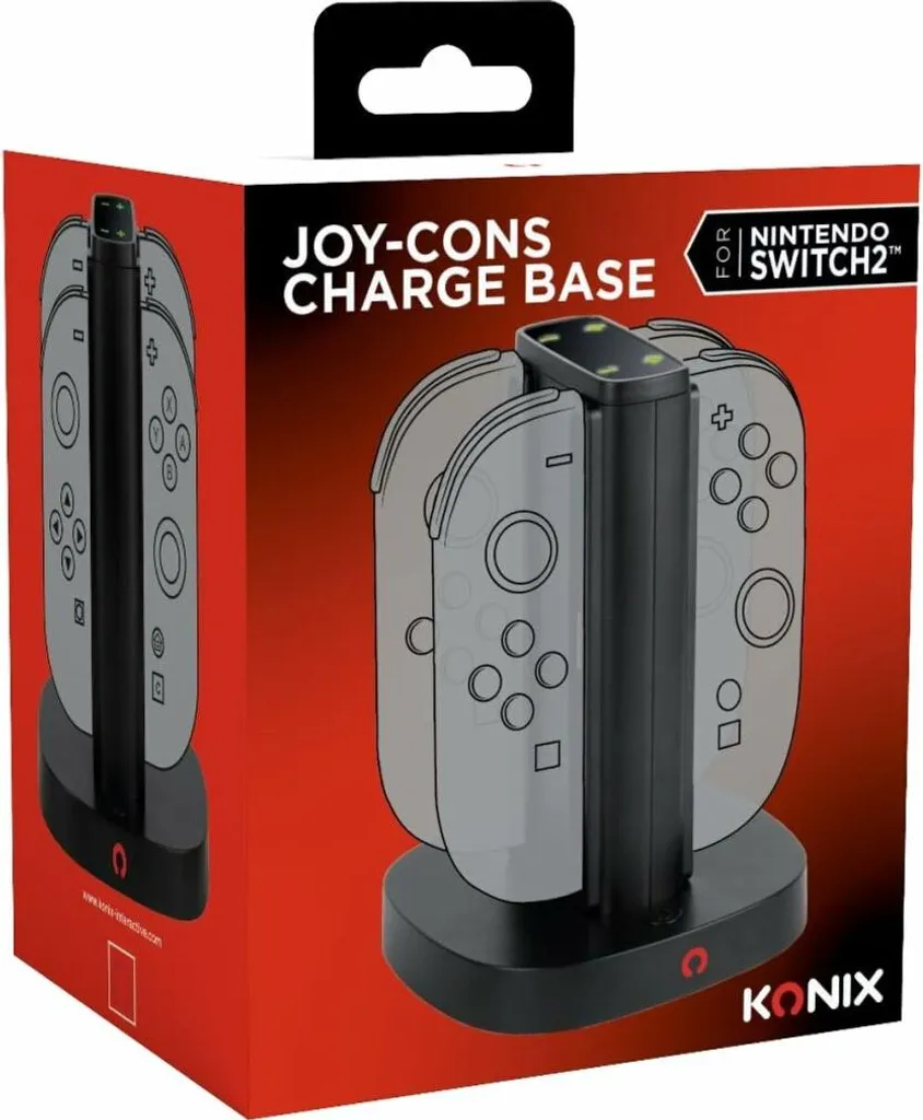 Chargeur Konix avec indicateur de statut pour Nintendo Switch noir
