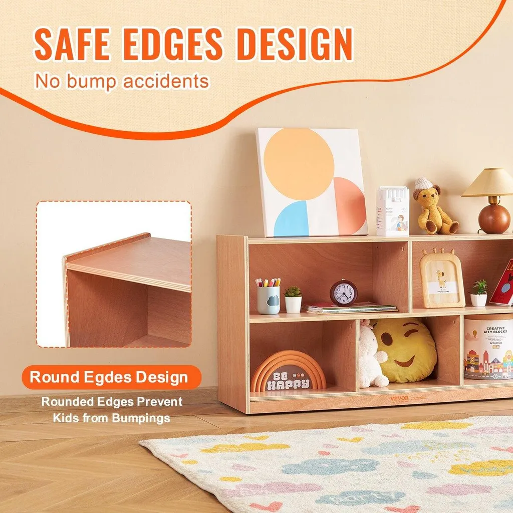 Étagère de rangement à 5 compartiments et 2 tablettes - Modèle Scolaire