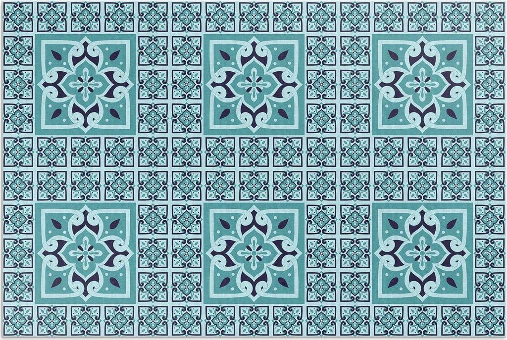 Dekorative Fliesen im spanischen Stil – Vinylteppich – 80x120 cm – Outdoor Teppich – Terrasse – Wetterfest – Modern